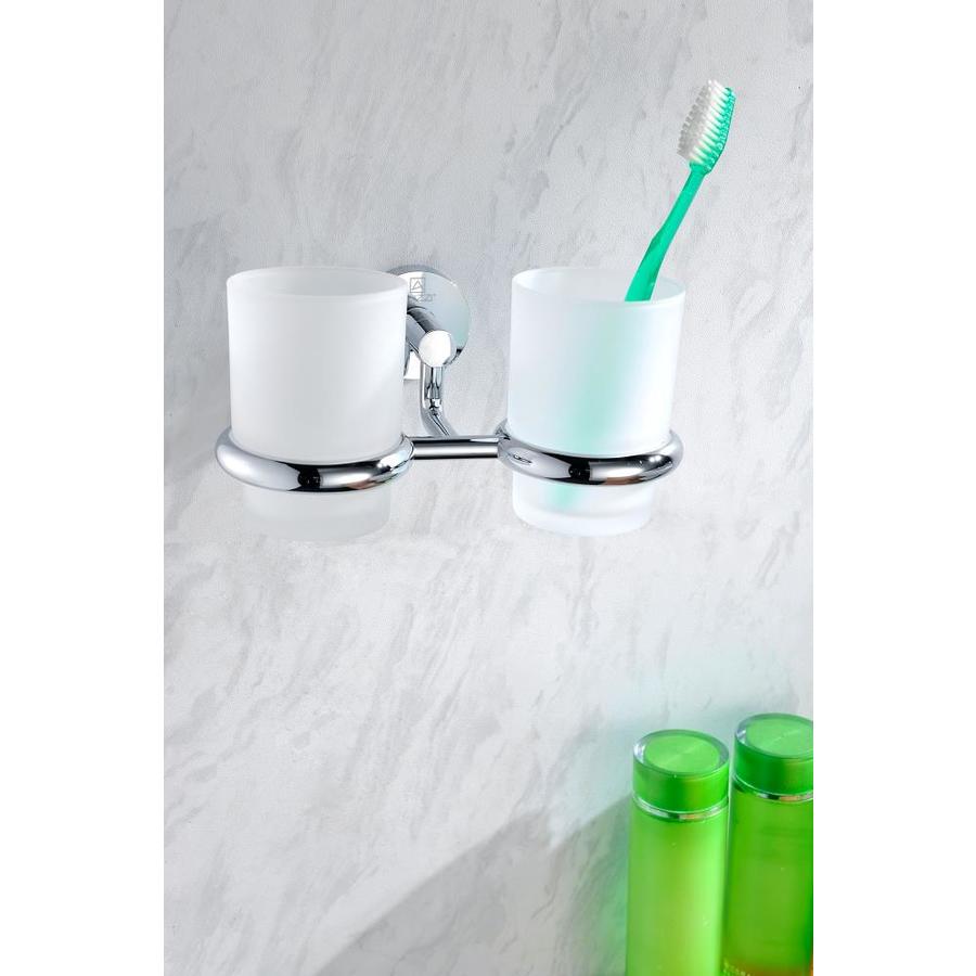 ANZZI Caster Series Double Toothbrush Holder in Polished Chrome in the ...