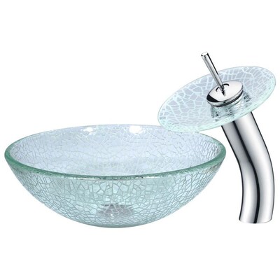 Anzzi Choir Clear Tempered Gl Vessel Round Bathroom Sink With Anzzi Choir Clear Tempered Gl Vessel