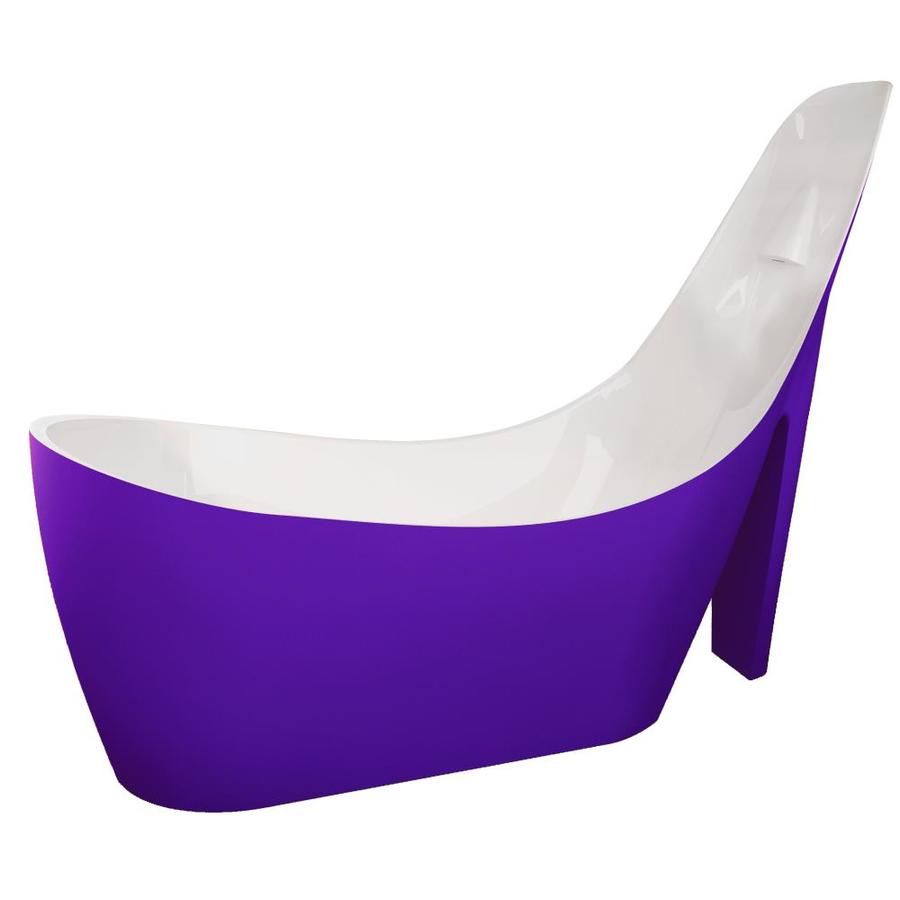 ANZZI Gala Series 80in Purple Acrylic Oval Center Drain Freestanding