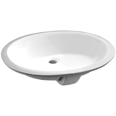 Anzzi Rhodes White Ceramic Undermount Oval Bathroom Sink