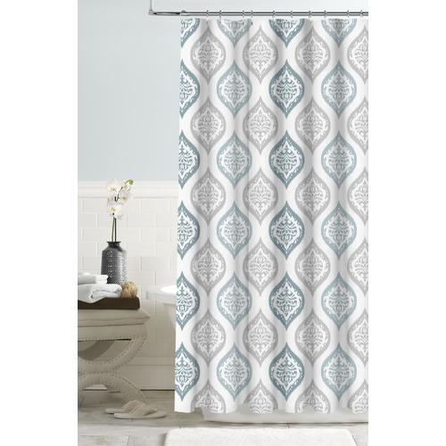 Colordrift Polyester Blue Patterned Shower curtain in the Shower Curtains & Liners department at