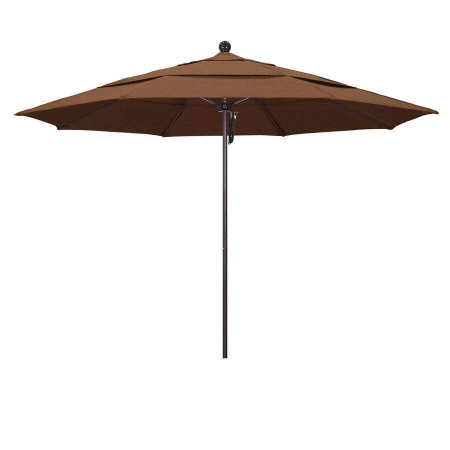 Simplyshade 9 Ft Octagon Cobalt With Brown Aluminum Frame Auto Tilt Market Patio Umbrella In The Patio Umbrellas Department At Lowes Com