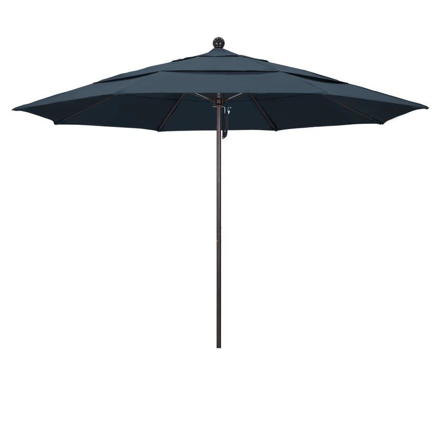 California Umbrella 11 Ft Octagon Navy Blue With Bronze Aluminum Frame No Tilt Market Patio Umbrella In The Patio Umbrellas Department At Lowes Com