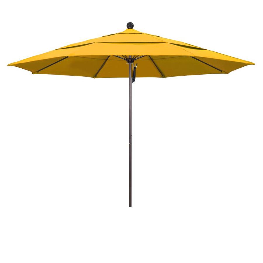 California Umbrella 7 5 Ft Octagon Yellow With Bronze Aluminum Frame No Tilt Market Patio Umbrella In The Patio Umbrellas Department At Lowes Com