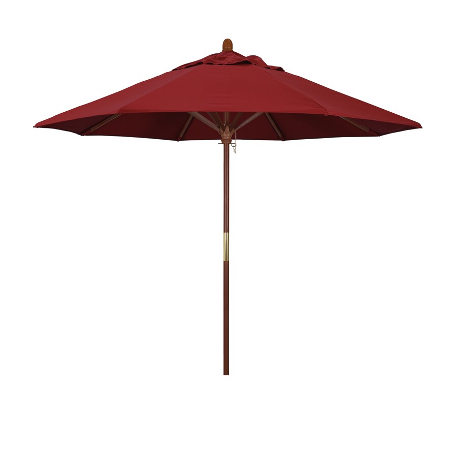 California Umbrella 9 Ft Octagon Sapphire With Hardwood Wood Frame No Tilt Market Patio Umbrella In The Patio Umbrellas Department At Lowes Com