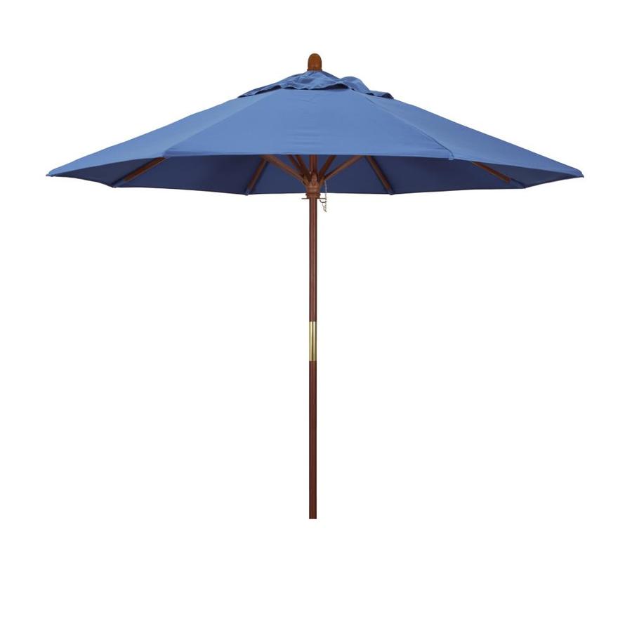 California Umbrella 9 Ft Octagon Sapphire With Hardwood Wood Frame No Tilt Market Patio Umbrella In The Patio Umbrellas Department At Lowes Com