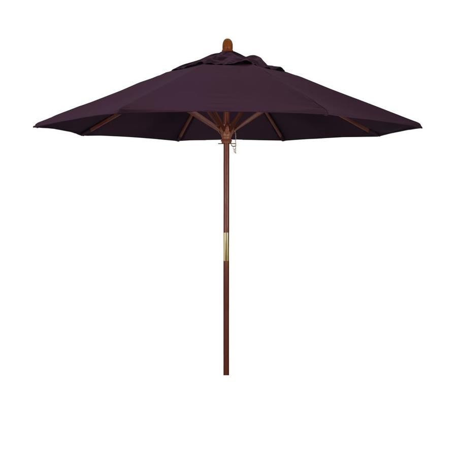 California Umbrella 9 Ft Octagon Black With Hardwood Wood Frame No Tilt Market Patio Umbrella In The Patio Umbrellas Department At Lowes Com