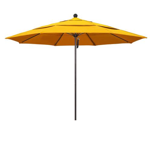 California Umbrella 11 Ft Octagon Sunflower Yellow With Bronze Aluminum Frame No Tilt Market Patio Umbrella In The Patio Umbrellas Department At Lowes Com