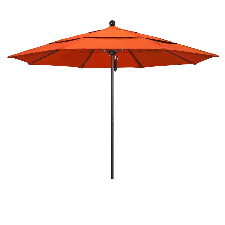 California Umbrella 11 Ft Octagon Terracotta With Matted White Aluminum Frame No Tilt Market Patio Umbrella In The Patio Umbrellas Department At Lowes Com