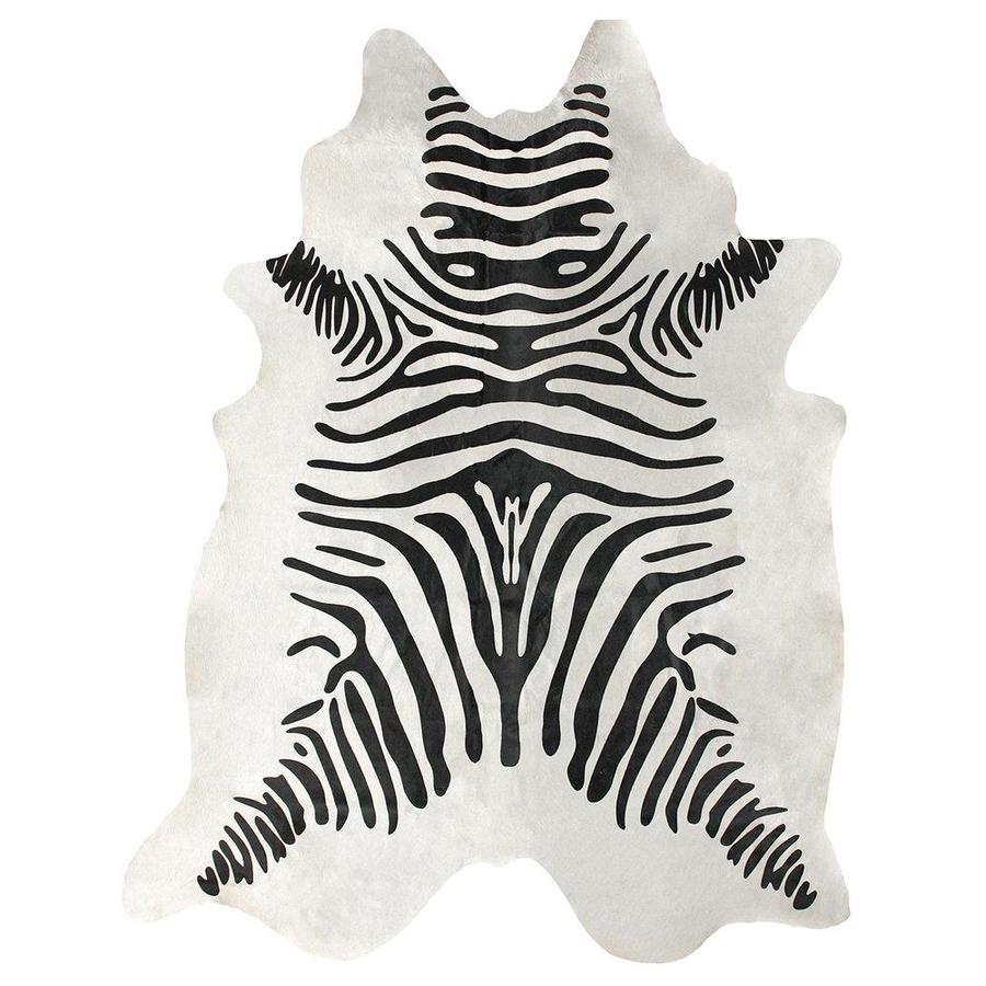 nuLOOM 5 x 7 White Irregular Indoor Animal Print Handcrafted Area Rug in the Rugs department at
