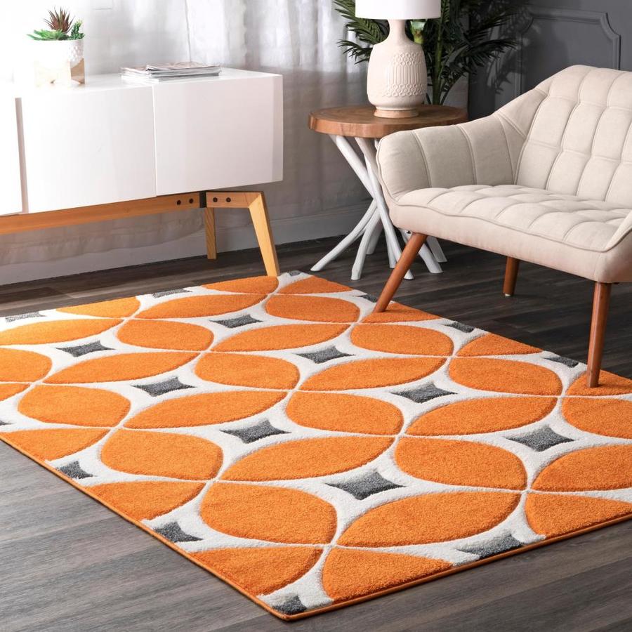 nuLOOM 8 x 10 Deep Orange Indoor Trellis Handcrafted Area Rug in the ...