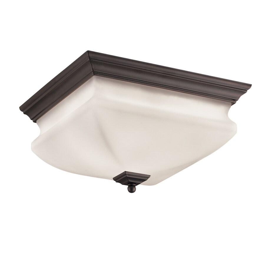 Portfolio 12.6-in W Bronze Ceiling Flush Mount Light at Lowes.com