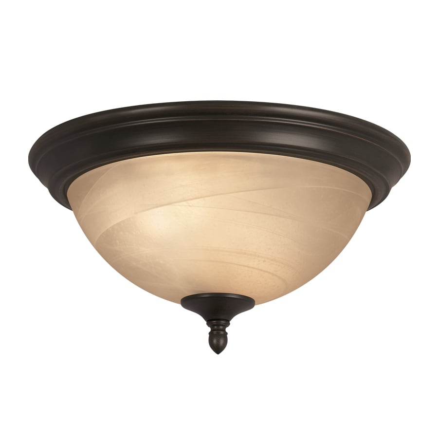 Portfolio 13 In Oil Rubbed Bronze Traditional Flush Mount Light At