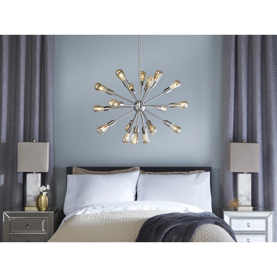 Grayford Starburst 35 In 18 Light Brushed Nickel Edison Bulbs Image 9