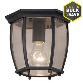 Portfolio 7.68-in W Matte Black Outdoor Flush Mount Light Portfolio 7.68-in W Matte Black Outdoor Flush Mount Light