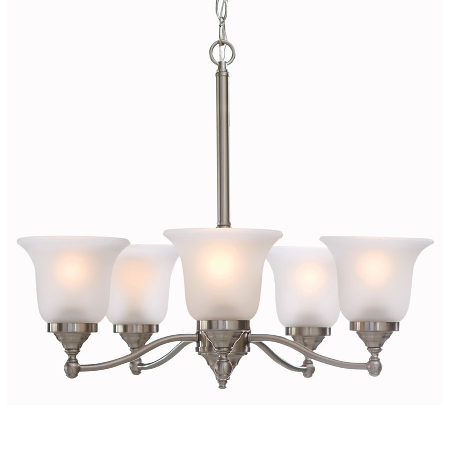 Portfolio Roseall 5 Light Brushed Nickel Modern Contemporary Etched