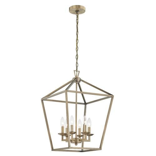 Allen + roth Farmhouse Lighting Collection Soft Gold Pendant Light