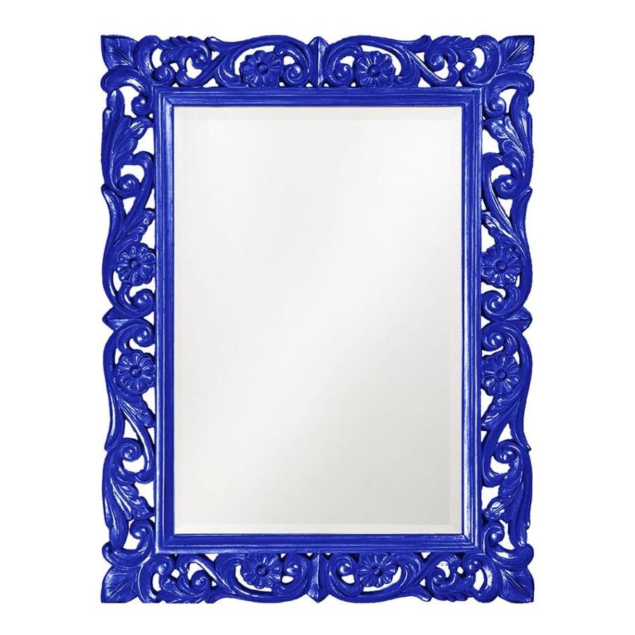 The Howard Elliott Collection Chateau 42-in L x 32-in W Royal Blue Beveled Wall Mirror