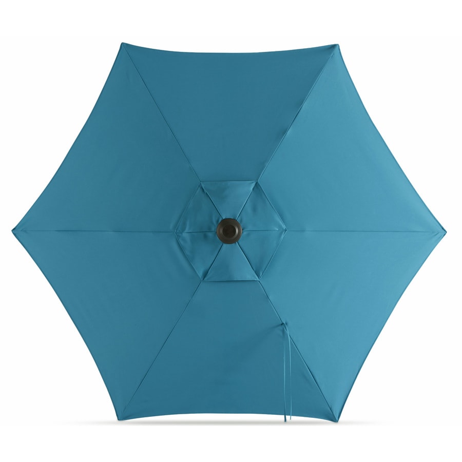 Garden Treasures Teal Market 7.5ft Round Patio Umbrella with Dark