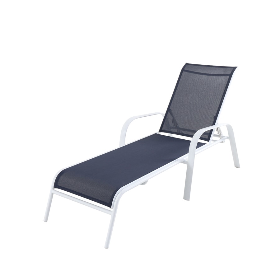 Allen Roth Truxton Stackable Metal Stationary Chaise Lounge