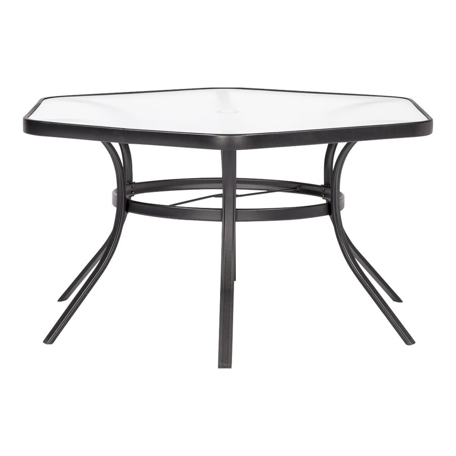 Garden Treasures Pelham Bay Hexagon Outdoor Dining Table 50-in W x 56