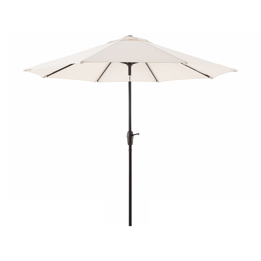 allen + roth 9-ft White Auto-tilt Market Patio Umbrella in the Patio ...