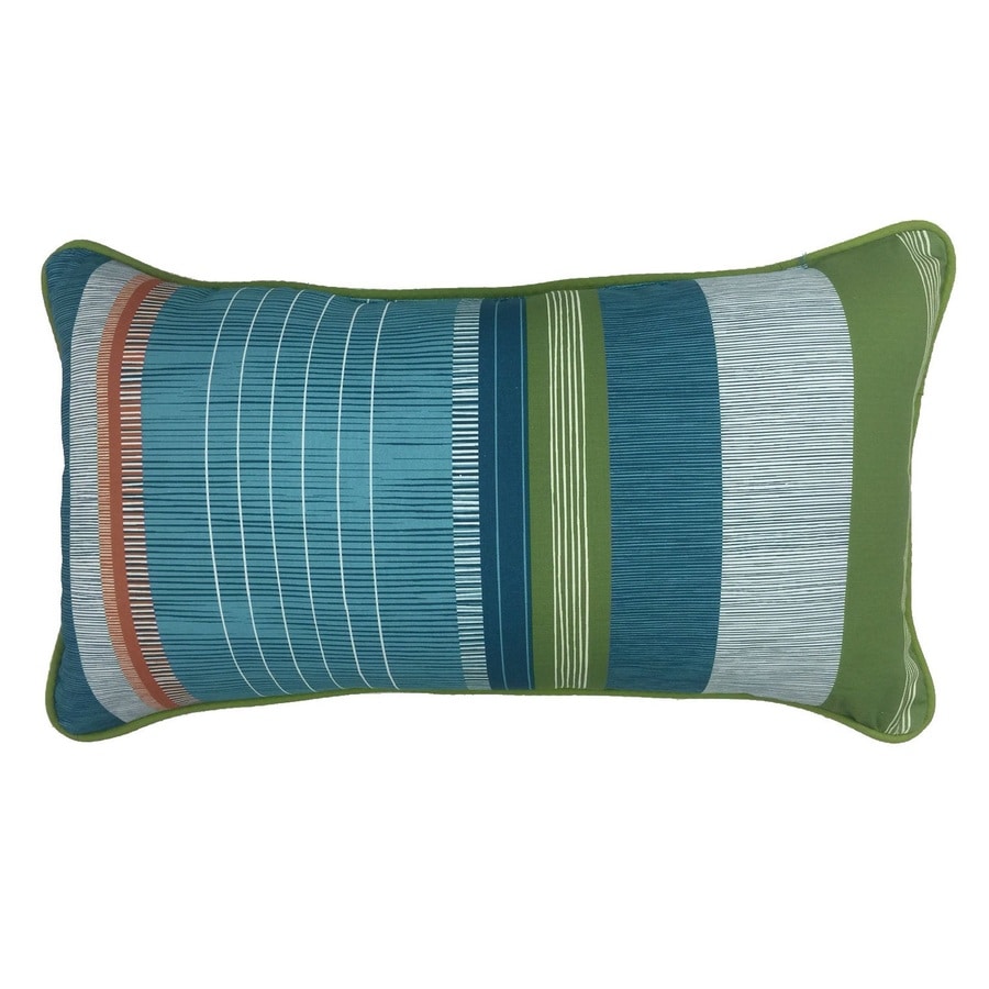 Shop allen + roth Red and Green Striped Rectangular Lumbar Pillow Outdoor Decorative Pillow at ...