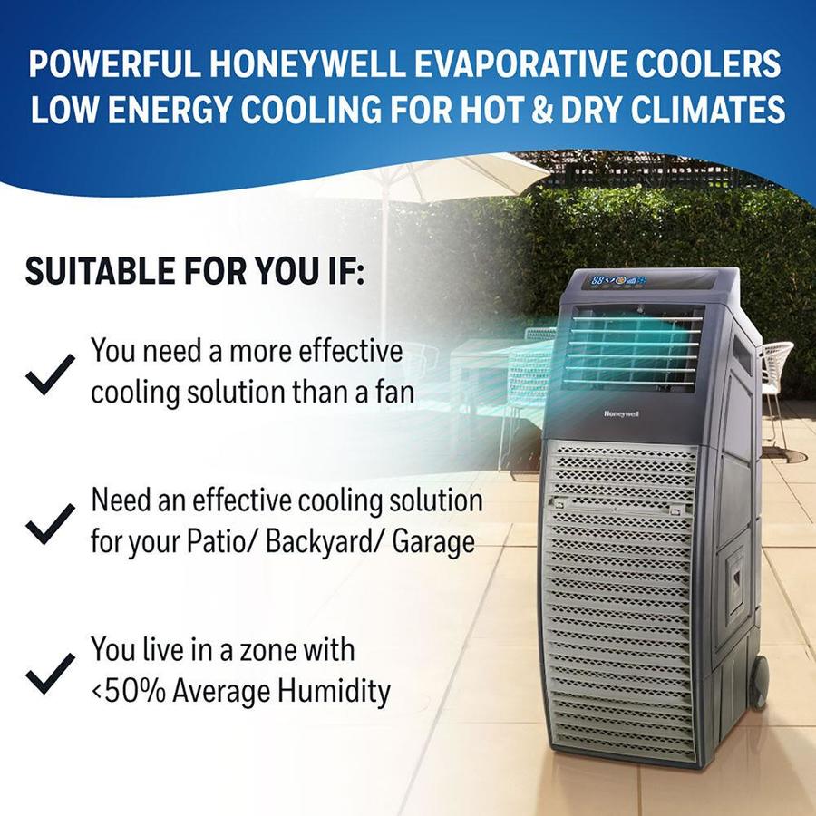 Honeywell 462 Sq Ft Portable Evaporative Cooler 830 Cfm In The Sq Ft Portable Evaporative Cooler