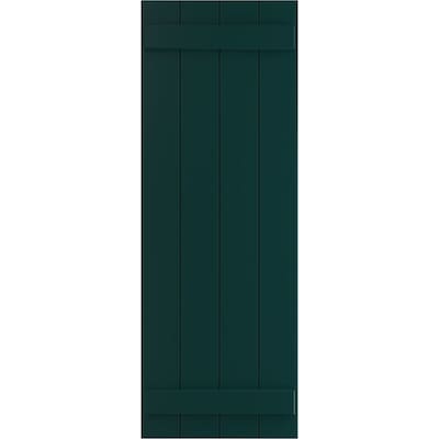 Ekena Millwork 2 Pack Dark Green Board And Batten Pvc Exterior Shutters Common 18 In X 25 Actual At Lowes Ekena Millwork 2 Pack Dark Green Board