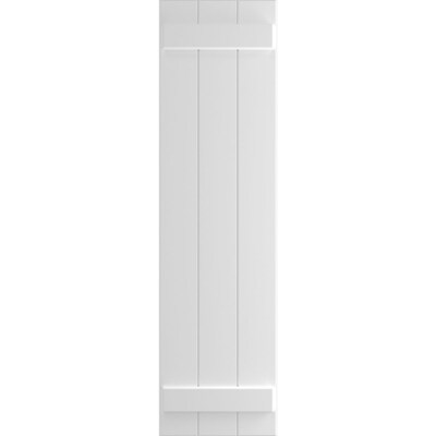 Ekena Millwork 2 Pack White Board And Batten Pvc Exterior Shutters Common 15 In X 75 Actual At Lowes Batten Pvc Exterior Shutters