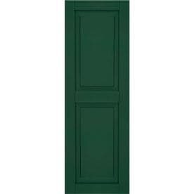 Ekena Millwork True Fit 12 in. x 75 in. PVC 2 Equal Raised Panel Shutters, Pair in Viridian Green