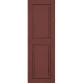 Ekena Millwork 2-Pack Cottage Red Raised Panel Composite Exterior Shutters (Common: 12-in x 75-in; Actual: 12-in x 75-in)