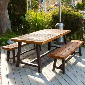 Patio Dining Sets At Lowes Best Ing Home Decor Carlisle 3 Piece Brown Metal Frame Patio Set With
