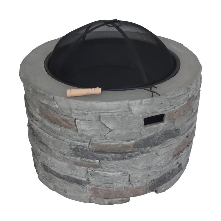 Best Selling Home Decor 31.5in W Grey Cement WoodBurning Fire Pit in