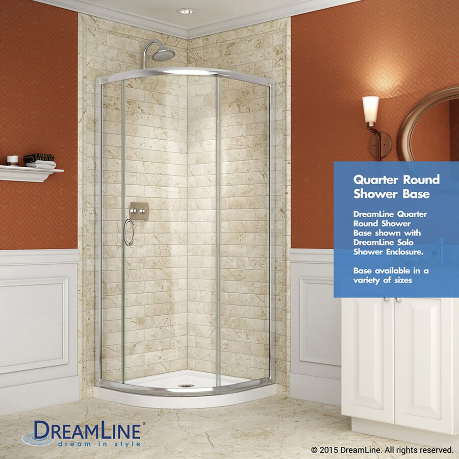 DreamLine SlimLine 36in W x 36in L Round Shower Base (White) at