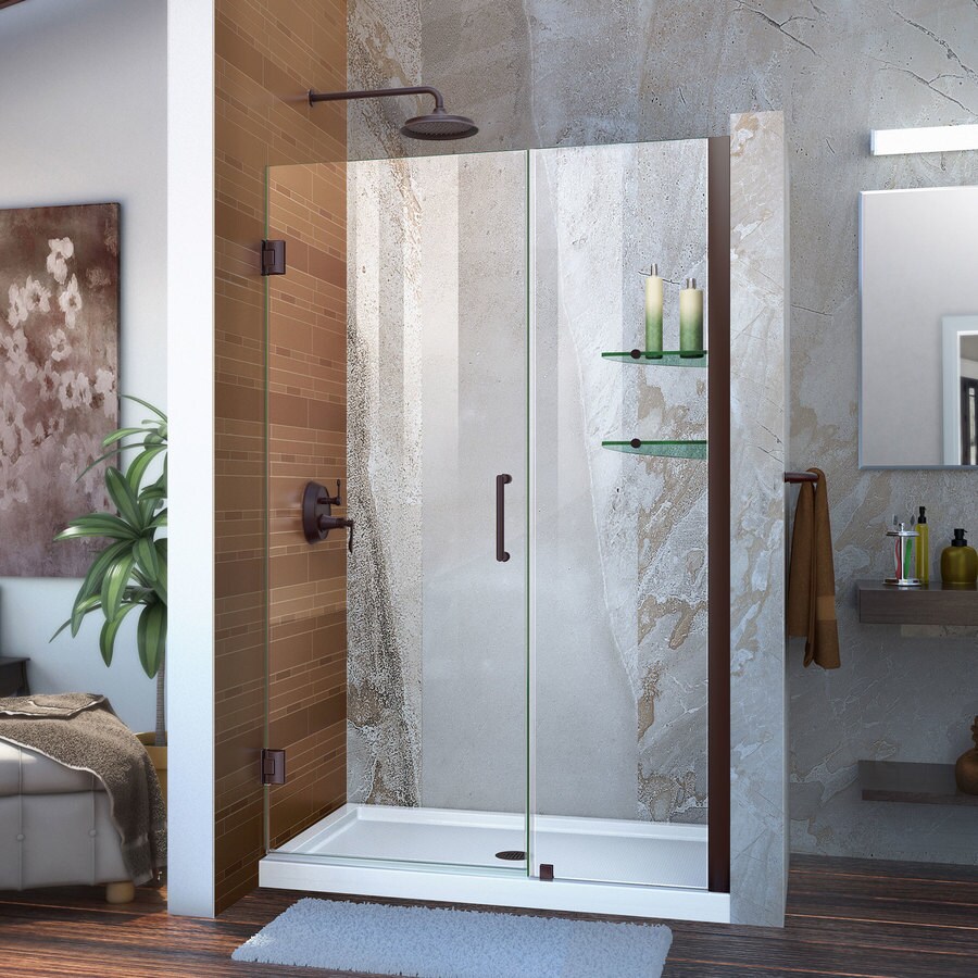 Dreamline Unidoor 42 In To 43 In W Frameless Hinged Oil Rubbed