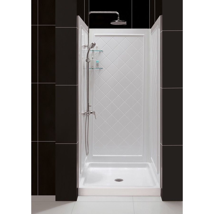 DreamLine QWALL5 White 2Piece 36in x 36in x 77in Alcove Shower Kit