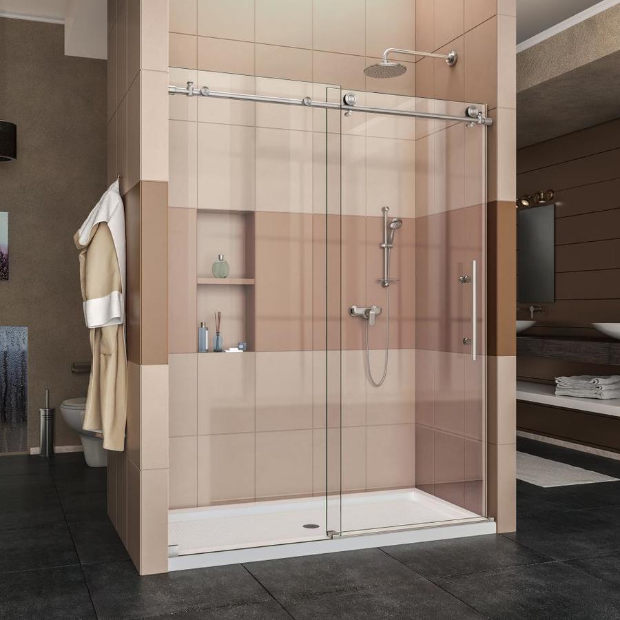 Dreamline Enigma X Brushed Stainless Steel Acrylic Floor 2 Dreamline Enigma X Brushed Stainless Steel Acrylic Floor 2 Piece Alcove Shower Kit