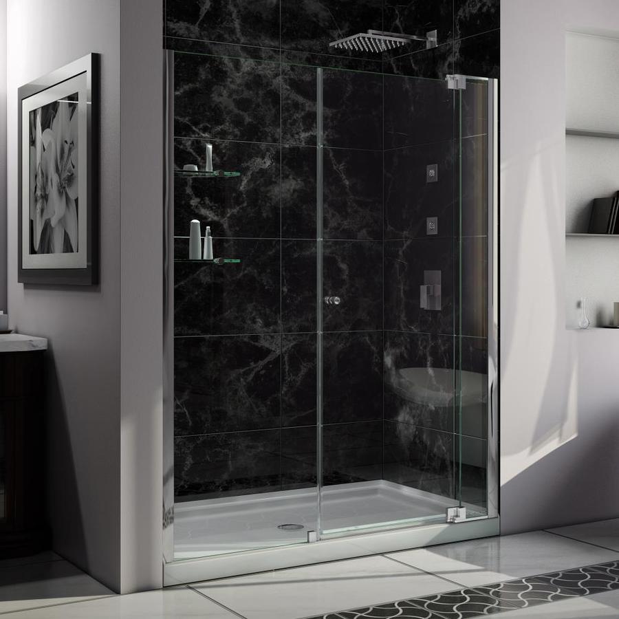 DreamLine Allure Chrome Acrylic Floor 2-Piece Alcove Shower Kit (Common: 34-in x 60-in; Actual: 75.75-in x 34-in x 60-in)