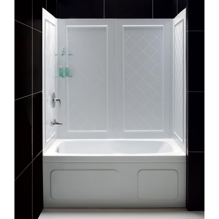 DreamLine QwallTub White Acrylic Bathtub Wall Surround 60in