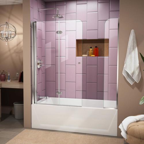 DreamLine Aqua Fold 56-in to 60-in W Frameless Bifold ...