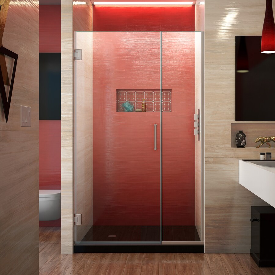 Dreamline Unidoor Plus 37 5 In To 38 In W Frameless Hinged Brushed