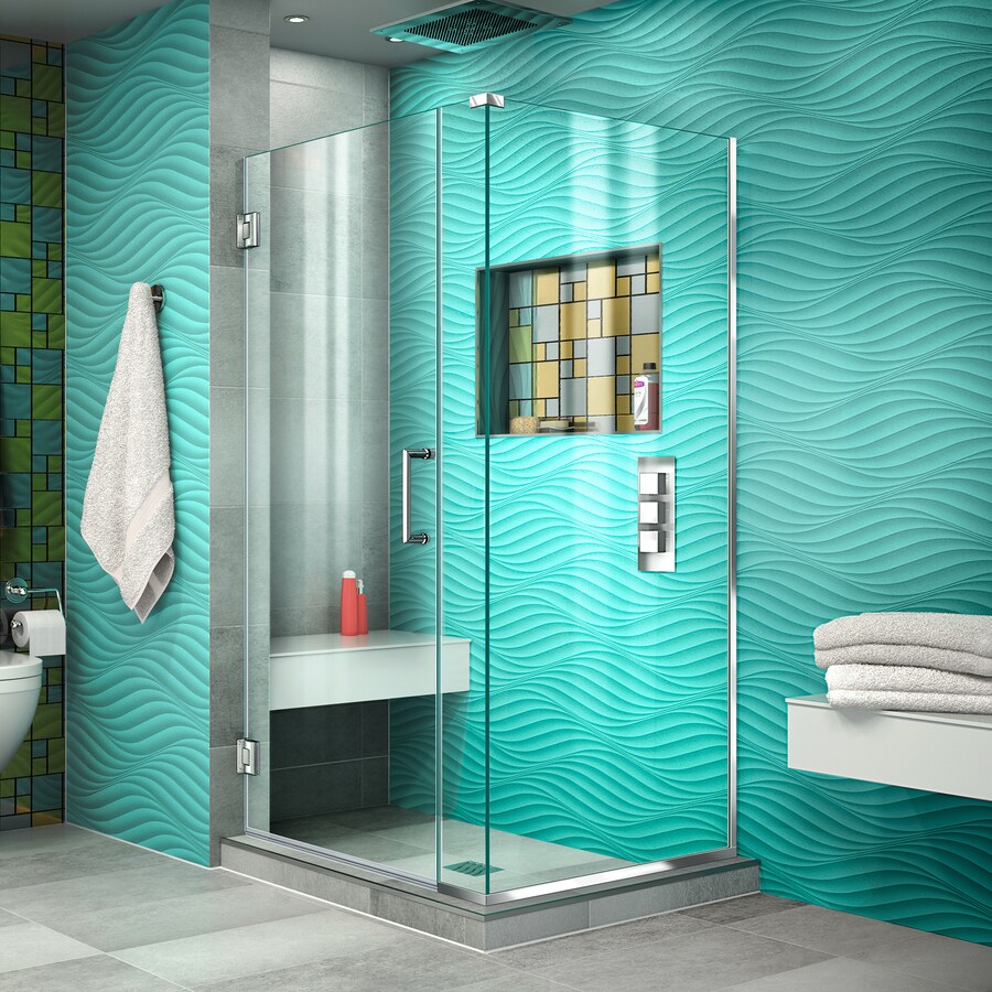 Dreamline Unidoor Plus 34 In To 34 In W Frameless Hinged Chrome