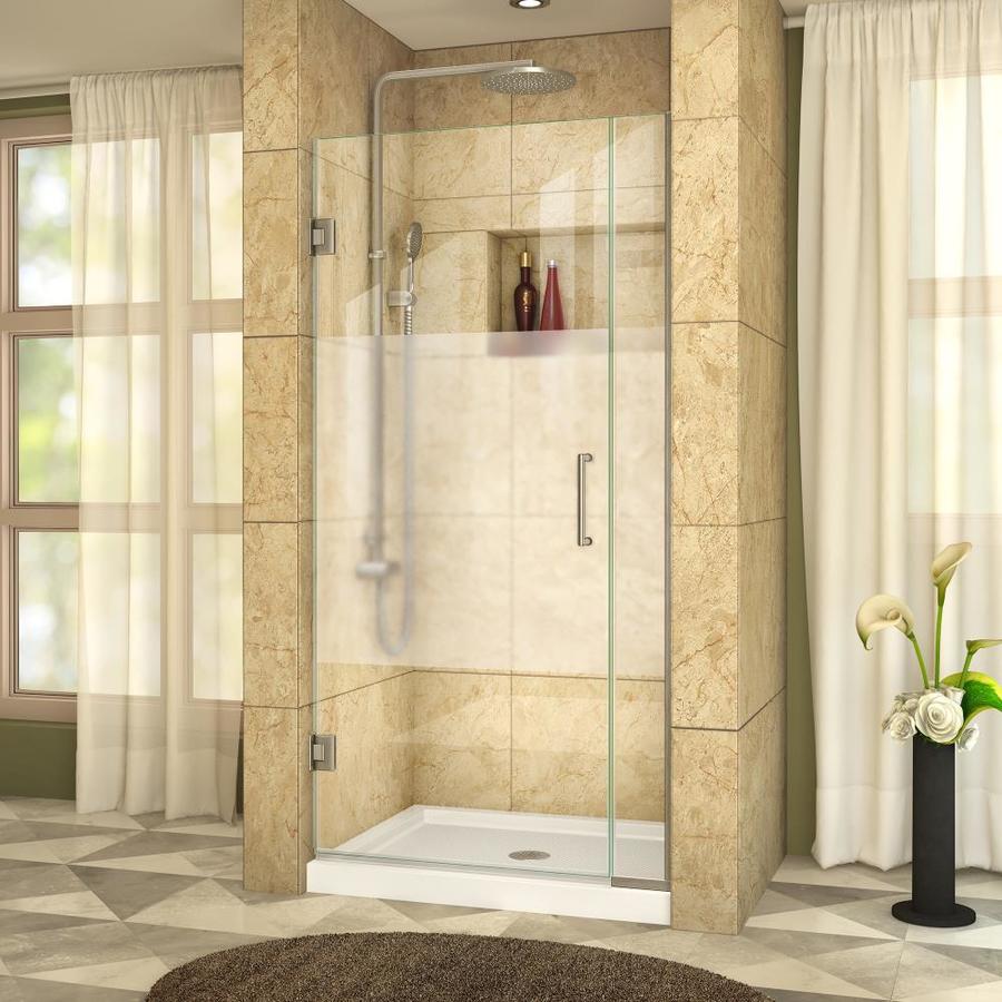 Dreamline Unidoor Plus 34 In To 5 W Frameless Brushed Nickel Dreamline Unidoor Plus 34 In To 5 W Frameless Brushed Nickel Hinged Shower Door