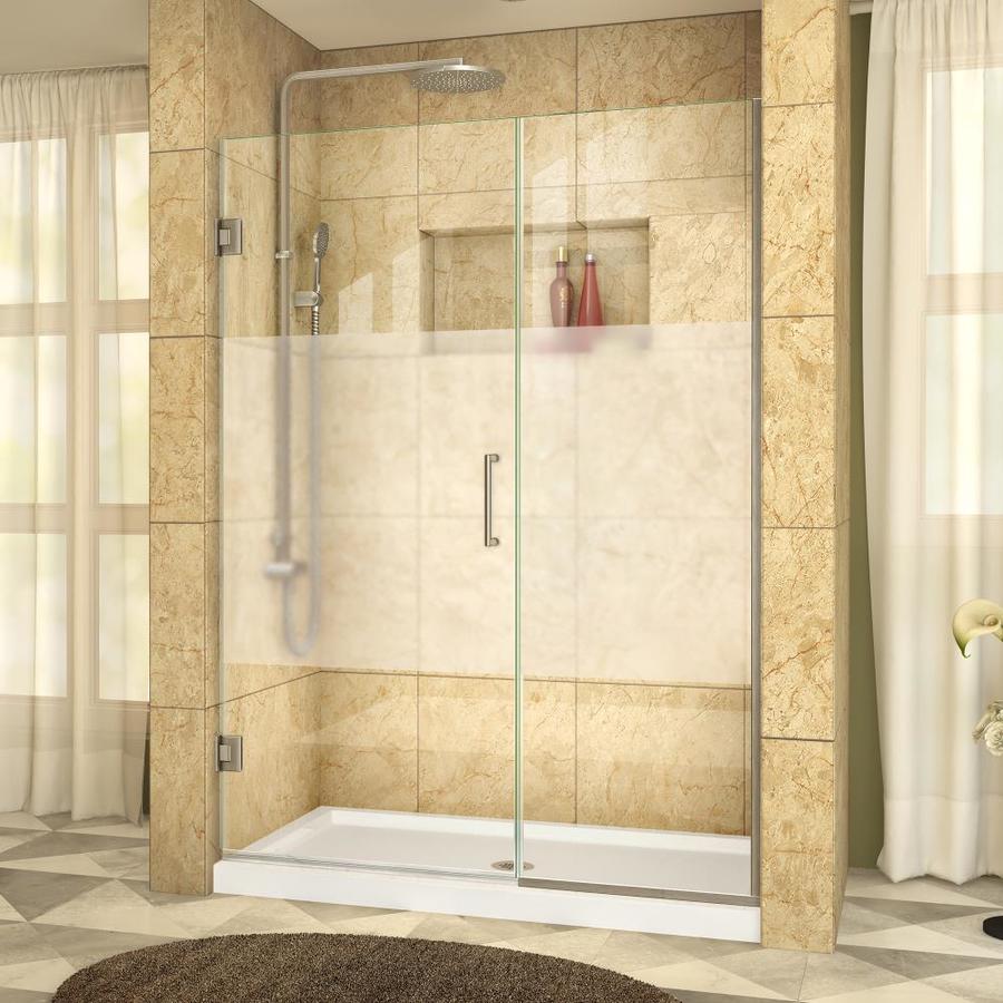 DreamLine Unidoor Plus 52.5in to 53in W Frameless Brushed Nickel