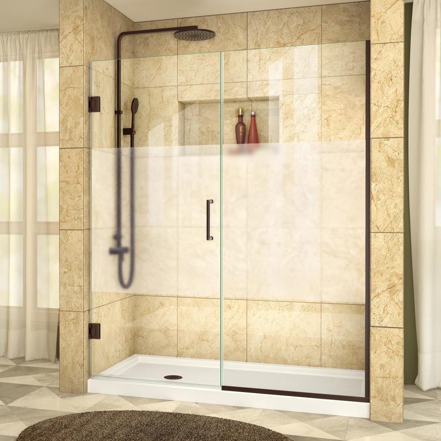 DreamLine Unidoor Plus 58.5in to 59in W Frameless Hinged Oil Rubbed