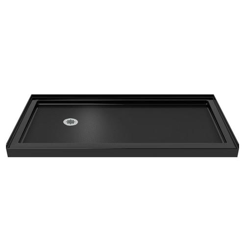 DreamLine SlimLine Black Acrylic Shower Base 30in W x 60in L with Left Drain in the Shower