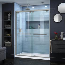 Shower Doors At Lowes Dreamline Encore 50 In To 54 W Brushed Nickel Byp Sliding Shower