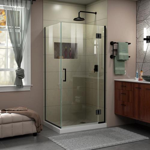 DreamLine Unidoor-X 72-in H x 36.375-in W Frameless Hinged Satin Black ...