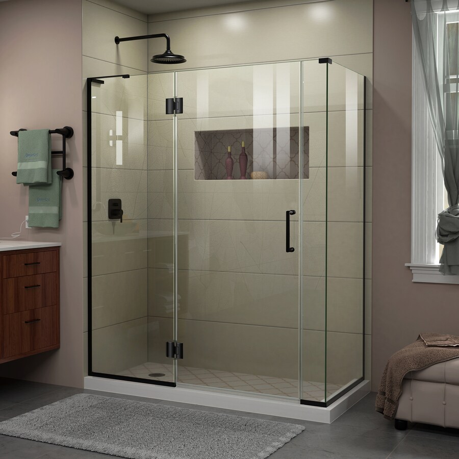 Dreamline Unidoor X 57 In To 57 In W Frameless Hinged Satin Black
